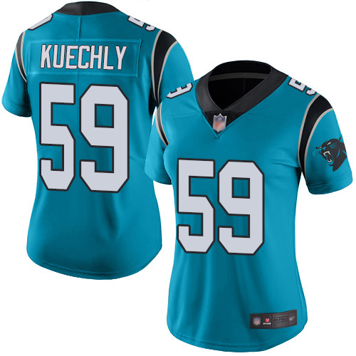 Carolina Panthers Limited Blue Women Luke Kuechly Jersey NFL Football #59 Rush Vapor Untouchable